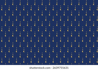 Vector Moon And Stars Pattern Night Sky Seamless 