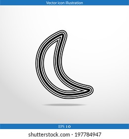 Vector moon web flat icon. Isolated on white.