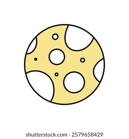 Vector moon yellow design. Minimalist