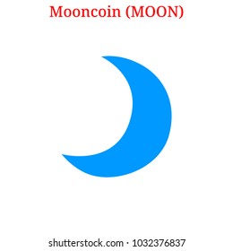 Vector Mooncoin (MOON) digital cryptocurrency logo. Mooncoin (MOON) icon. Vector illustration isolated on white background.