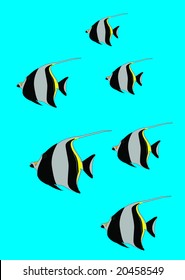 Vector of Moorish Idol (Zanclus cornutus)