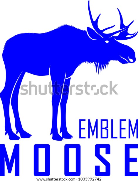 Vector Moose Bull Logo Label Emblem Stock Vector (Royalty Free) 1033992742