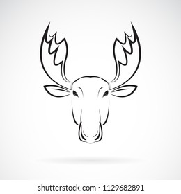 Vector of moose deer head design on white background., Wild Animals. Easy editable layered vector illustration.