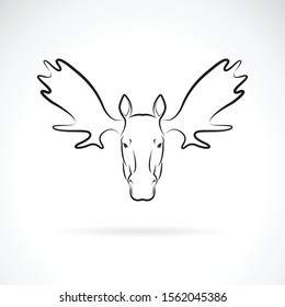 Vector of moose deer head design on white background., Wild Animals. Easy editable layered vector illustration.