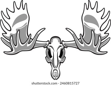 vector moose elk bull skull with antlers	