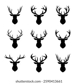 vector moose head deer silhouette