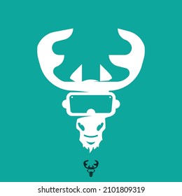 Vector Moose, Northern Deer Logo, Icon.