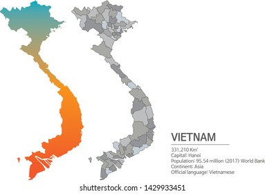 vector mordern map image of Vietnam 