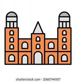 Vector Morelia Cathedral Filled Outline Icon Design
