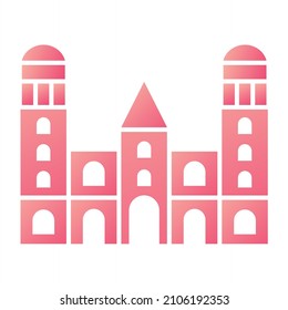  Diseño del icono del gradiente de glifo de la catedral de Morelia
