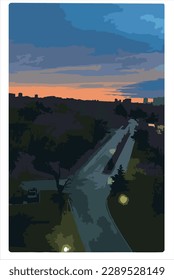 Vector of morning with sun rise
