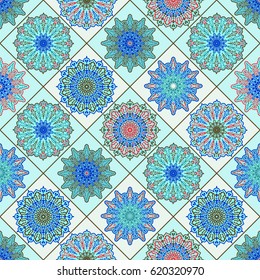 Vector Moroccan Seamless Pattern. Floral Spring or  Summer Wallpaper