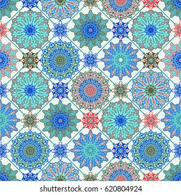 Vector Moroccan Seamless Pattern. Floral Spring or  Summer Wallpaper