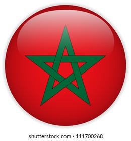 Vector - Morocco Flag Glossy Button