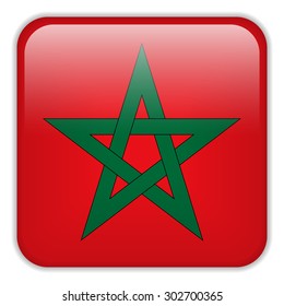 Vector - Morocco Flag Smartphone Application Square Buttons