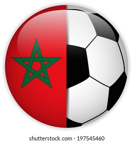 Vector - Morocco Flag with Soccer Ball Background