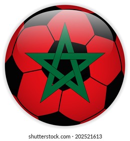 Vector - Morocco Flag with Soccer Ball Background