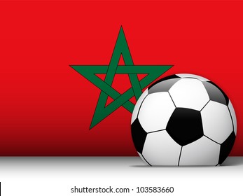 Vector - Morocco Soccer Ball with Flag Background