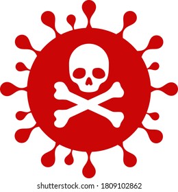 Vector mortal coronavirus flat icon. Vector pictograph style is a flat symbol mortal coronavirus icon on a white background.