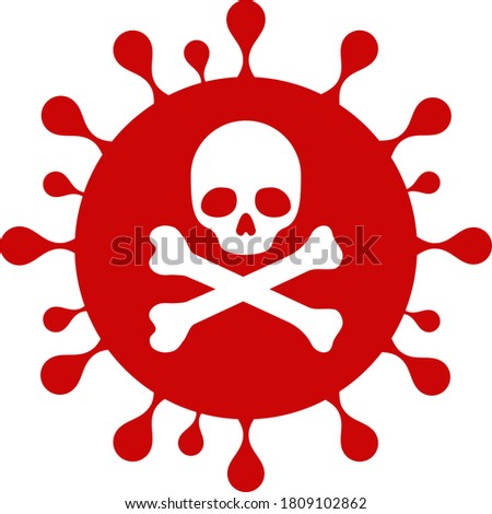 Vector mortal coronavirus flat icon. Vector pictograph style is a flat symbol mortal coronavirus icon on a white background.