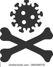 Icono plano del virus mortal del vector. El estilo del pictograma vectorial es un ícono de virus mortal de símbolo plano en un fondo blanco.