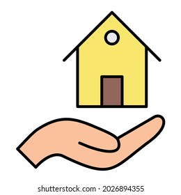 Vector Mortgage Filled Outline Icon Design
