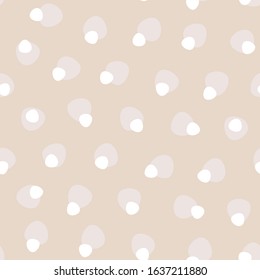 Vector Mosaic Abstract Dots in Warm Beiges with White seamless pattern background.