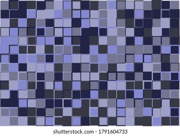 Fondo de cuadrados abstractos de mosaico vectorial con colores de tonos azules y grises y bordes de diferentes tamaños con colores similares para arte, telarañas y telarañas futuristas, cubiertas, papeles de envoltura, etc.