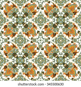 Vector mosaic background, ceramic tiles, majolica, seamless pattern