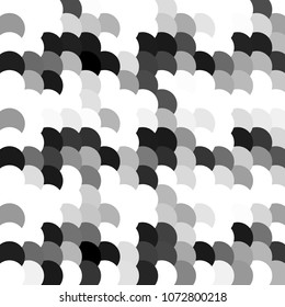 Vector Mosaic Background. Colored Overlapping Small Circles in rows. Ornamental geometrical abstract vector background for decoration, paper packaging, textile design, covers.
