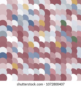 Vector Mosaic Background. Colored Overlapping Small Circles in rows. Ornamental geometrical abstract vector background for decoration, paper packaging, textile design, covers.
