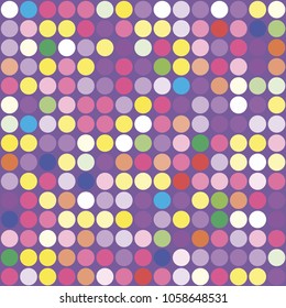 Vector Mosaic Background. Colored Small Circles in rows. Ornamental geometrical abstract vector background for decorations, paper packaging, textile design, covers