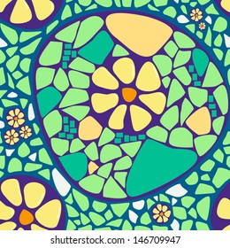 Vector mosaic background with light motives of the summer and autumn