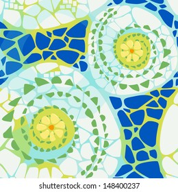Vector mosaic background with light motives of the summer and autumn