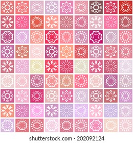 Vector mosaic background with simple ethnic decorative elements. Seamless geometric pattern.