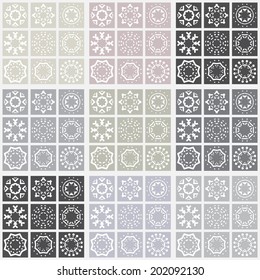 Vector Mosaic Background With Simple Ethnic Decorative Elements. Seamless Geometric Pattern.