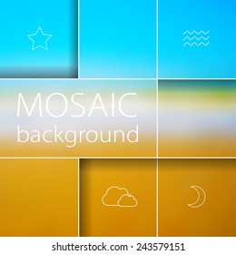 Vector mosaic blurred background. Eps10