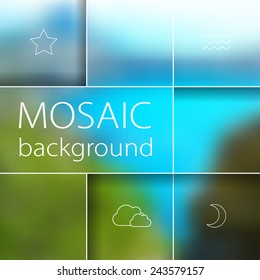 Vector mosaic blurred background. Eps10