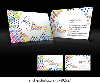 vector mosaic business card set , elements for design.