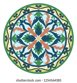 Vector Mosaic Classic and Floral Round Medallion
