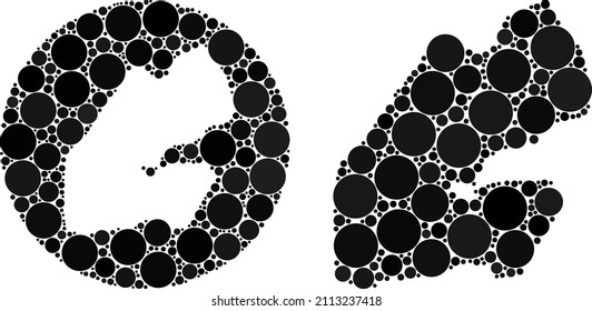 Vector mosaic Djibouti map of circle dots. Mosaic geographic Djibouti map is designed as carved shape from round shape with round elements in black colors. Pixel vector mosaic Djibouti map.