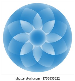 vector mosaic of flowers in sea blue
