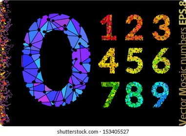 Vector mosaic numbers.0 to 9. Eps8.