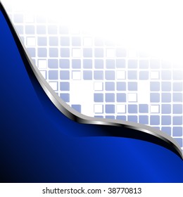 Vector Mosaic On Blue Wave