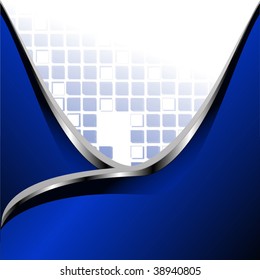 Vector Mosaic On Blue Waves