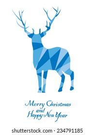 vector mosaic reindeer Christmas card