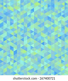 Vector mosaic seamless background in turquoise tones