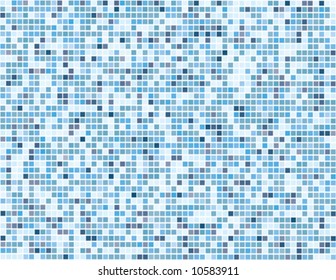 Vector - mosaic of square tiles in subtle blue colors with random distribution