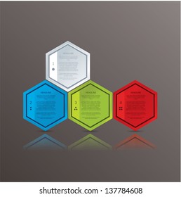 Vector mosaic template. Colorfully polygons with space for your text. Simple puzzle, can be composed to many different shapes.