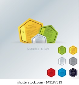 Vector mosaic template. Colorfuly polygons with space for your text. Simple puzzle, can be composed to many different shapes.